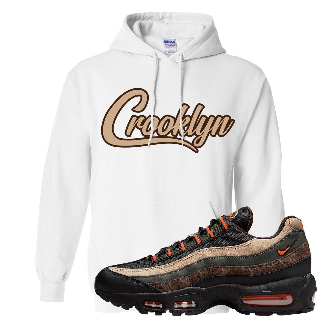 Dark Army Orange Blaze 95s Hoodie | Crooklyn, White