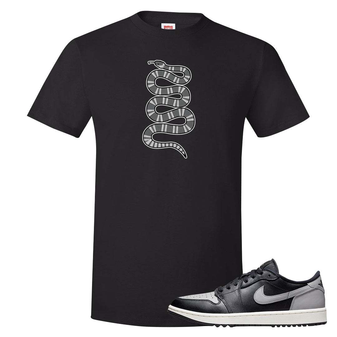 Shadow Golf Low 1s T Shirt | Coiled Snake, Black