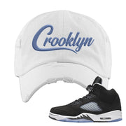 Oreo Moonlight 5s Distressed Dad Hat | Crooklyn, White