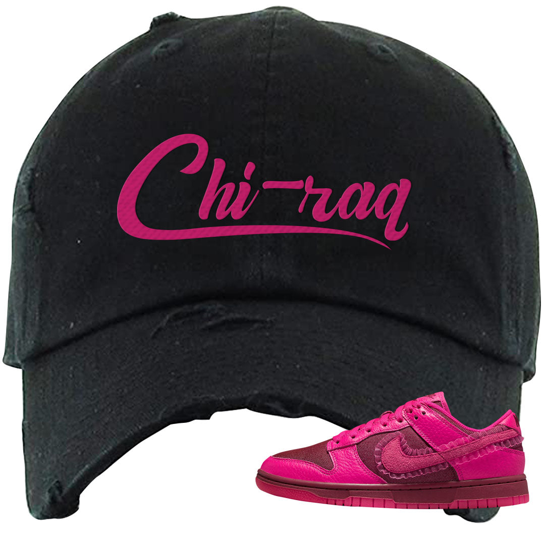 2022 Valentine's Day Low Dunks Distressed Dad Hat | Chiraq, Black