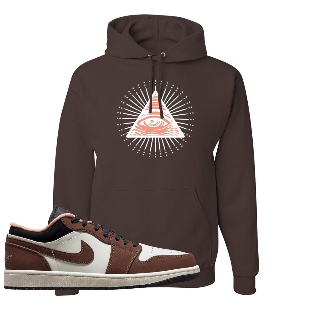 Mocha Low 1s Hoodie | All Seeing Eye, Chocolate