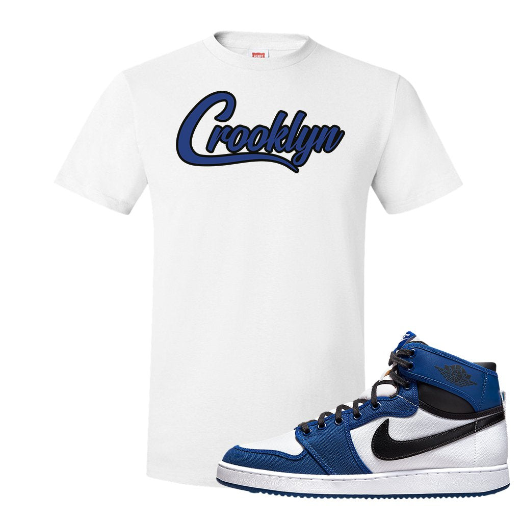 KO Storm Blue 1s T Shirt | Crooklyn, White