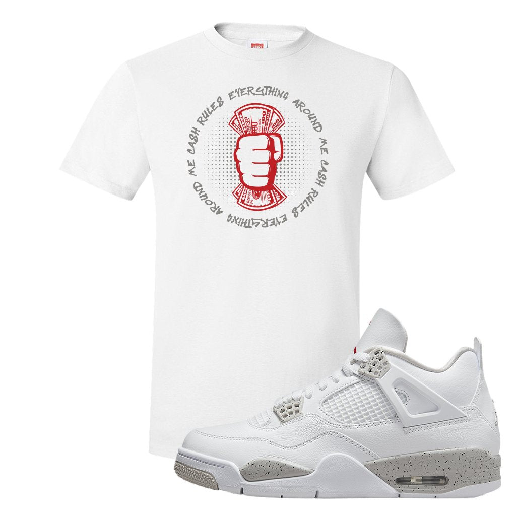Tech Grey 4s T Shirt | Cash Rules Everything Around Me, White