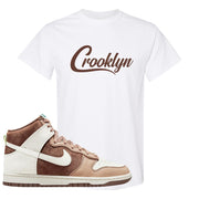 Light Chocolate High Dunks T Shirt | Crooklyn, White