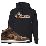 Earthy Brown Mid 1s Hoodie | Chiraq, Black