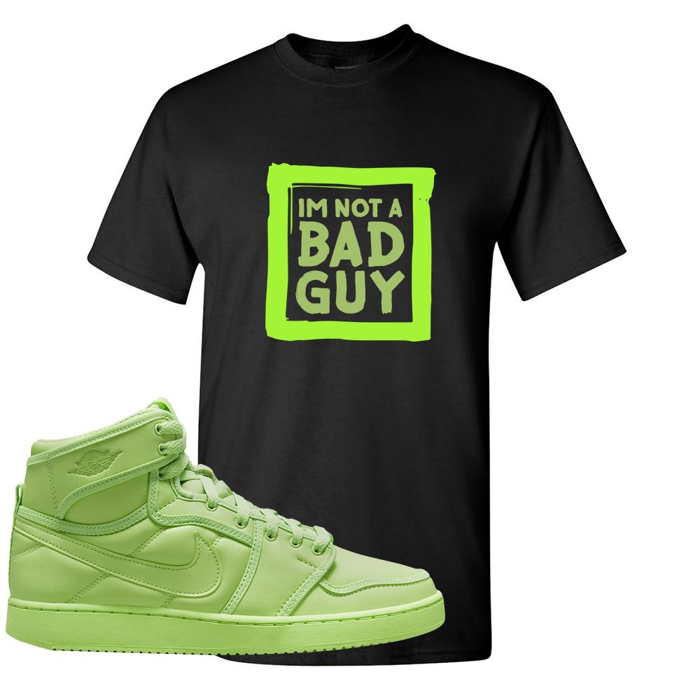 Neon Green KO 1s T Shirt | I'm Not A Bad Guy, Black
