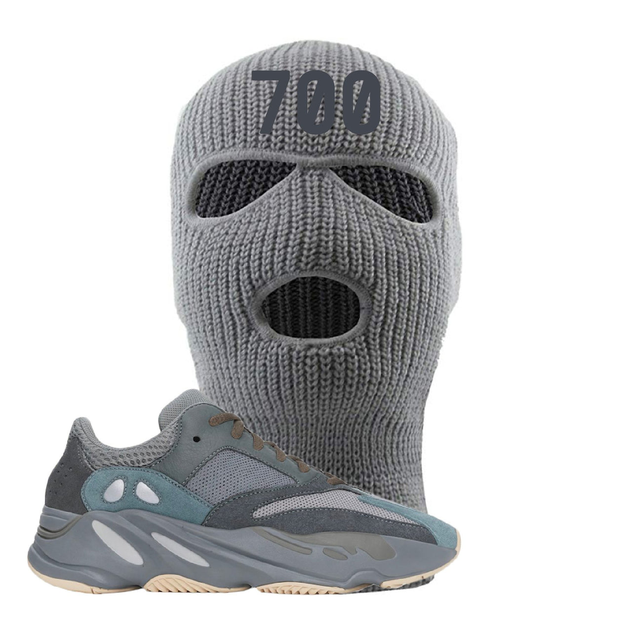 Yeezy Boost 700 Teal Blue 700 Light Gray Sneaker Hook Up Ski Mask
