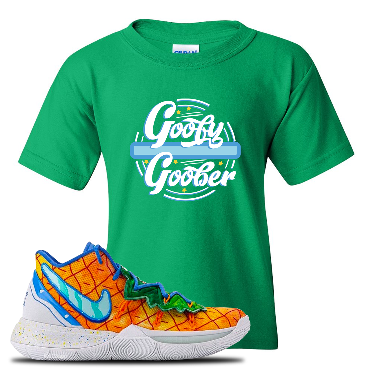 Kyrie 5 Pineapple House Goofy Goober Irish Green Sneaker Hook Up Kid's T-Shirt