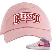 Valentine's Day Mid 1s Dad Hat | Blessed Arch, Light Pink