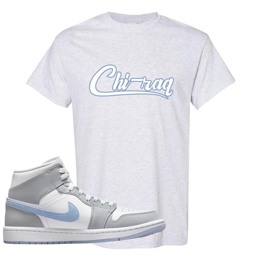 Air Jordan 1 Mid Grey Ice Blue T Shirt | Chiraq, Ash