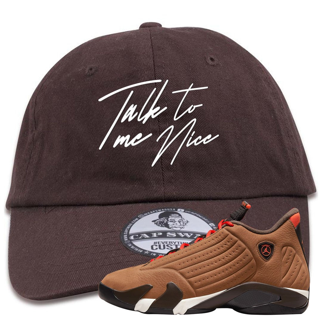 Winterized 14s Dad Hat | Talk To Me Nice, Brown