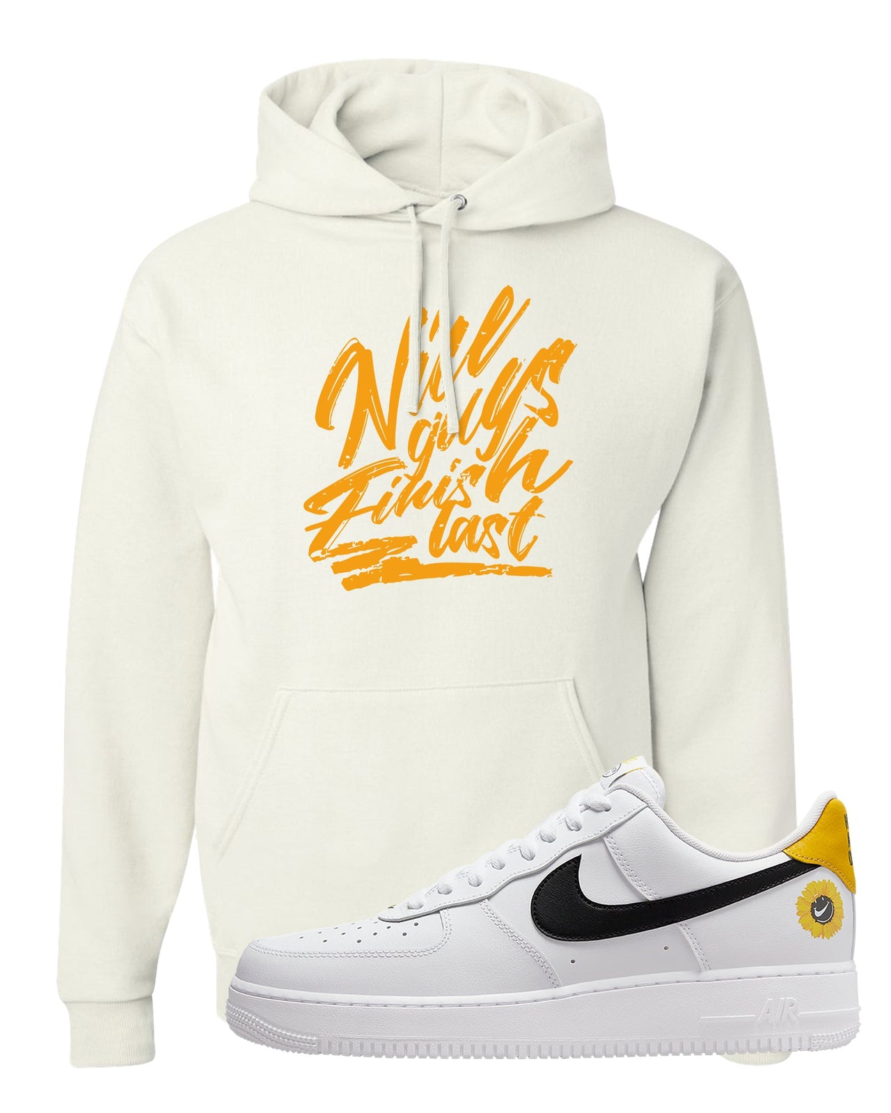 Have A Nice Day AF1s Hoodie | Nice Guys Finish Last, White