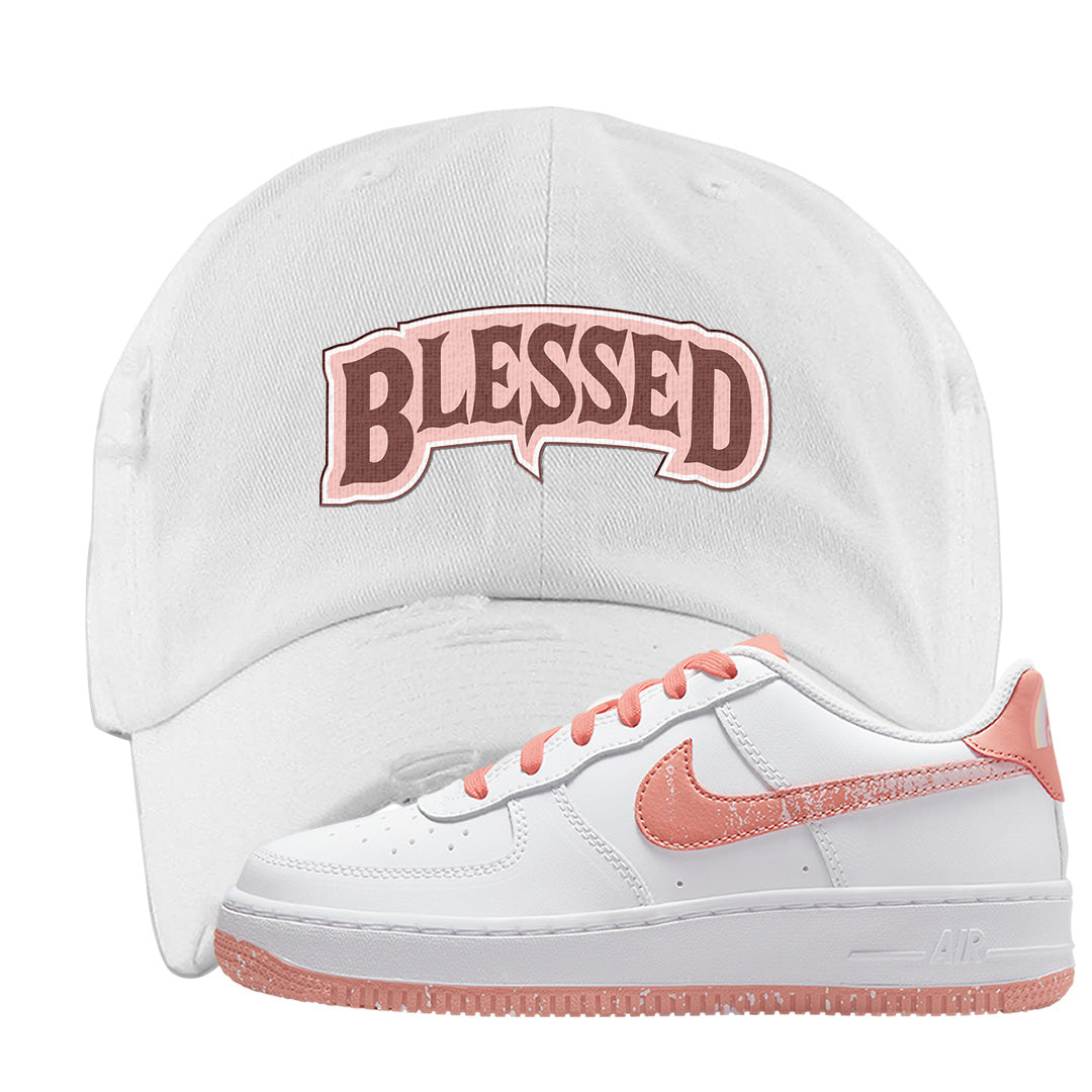 Neo Vintage Low AF1s Distressed Dad Hat | Blessed Arch, White