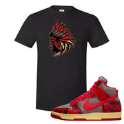 Acid Wash Red 1985 High Dunks T Shirt | Indian Chief, Black