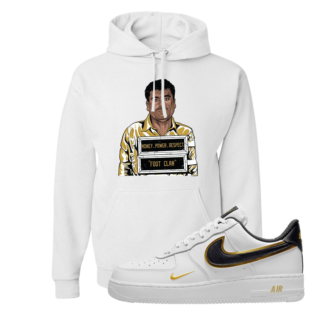 Air Force 1 Low White Gold Hoodie | El Chapo Illustration, White