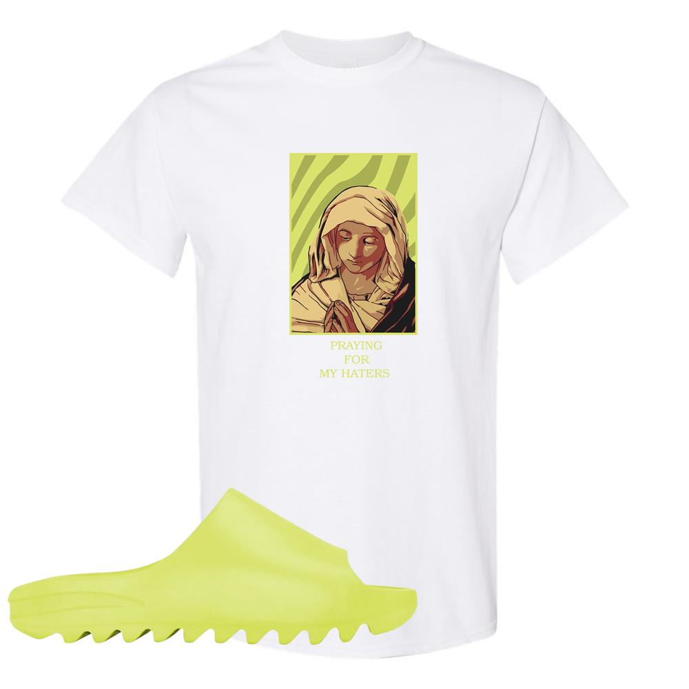 Glow Green Slides T Shirt | God Told Me, White