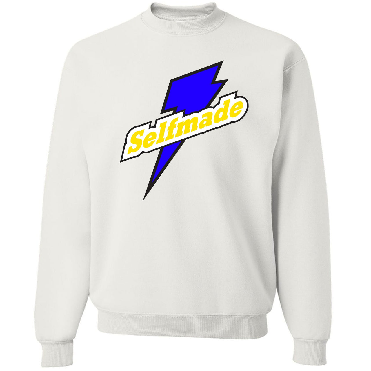 Printed on the front of the Air Jordan 5 Laney Selfmade sneaker matching crewneck is the Laney sneaker matching logo