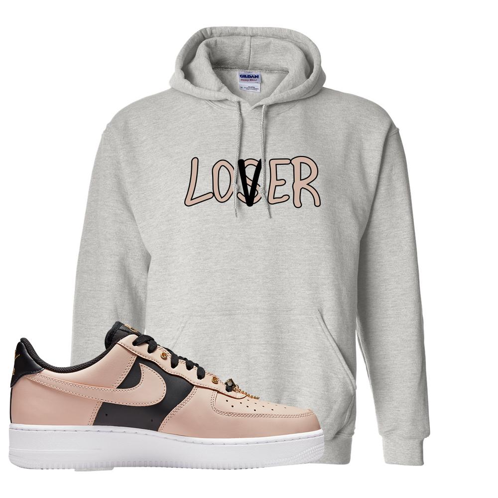 Air Force 1 Low Bling Tan Leather Hoodie | Lover, Ash