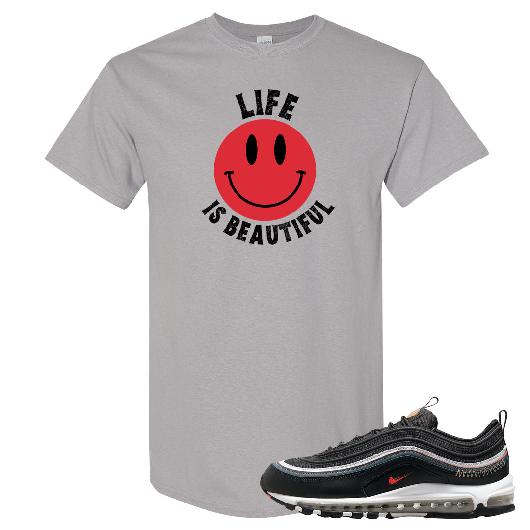 Alter and Reveal 97s T Shirt | Smile Life Is Beautiful, Gravel