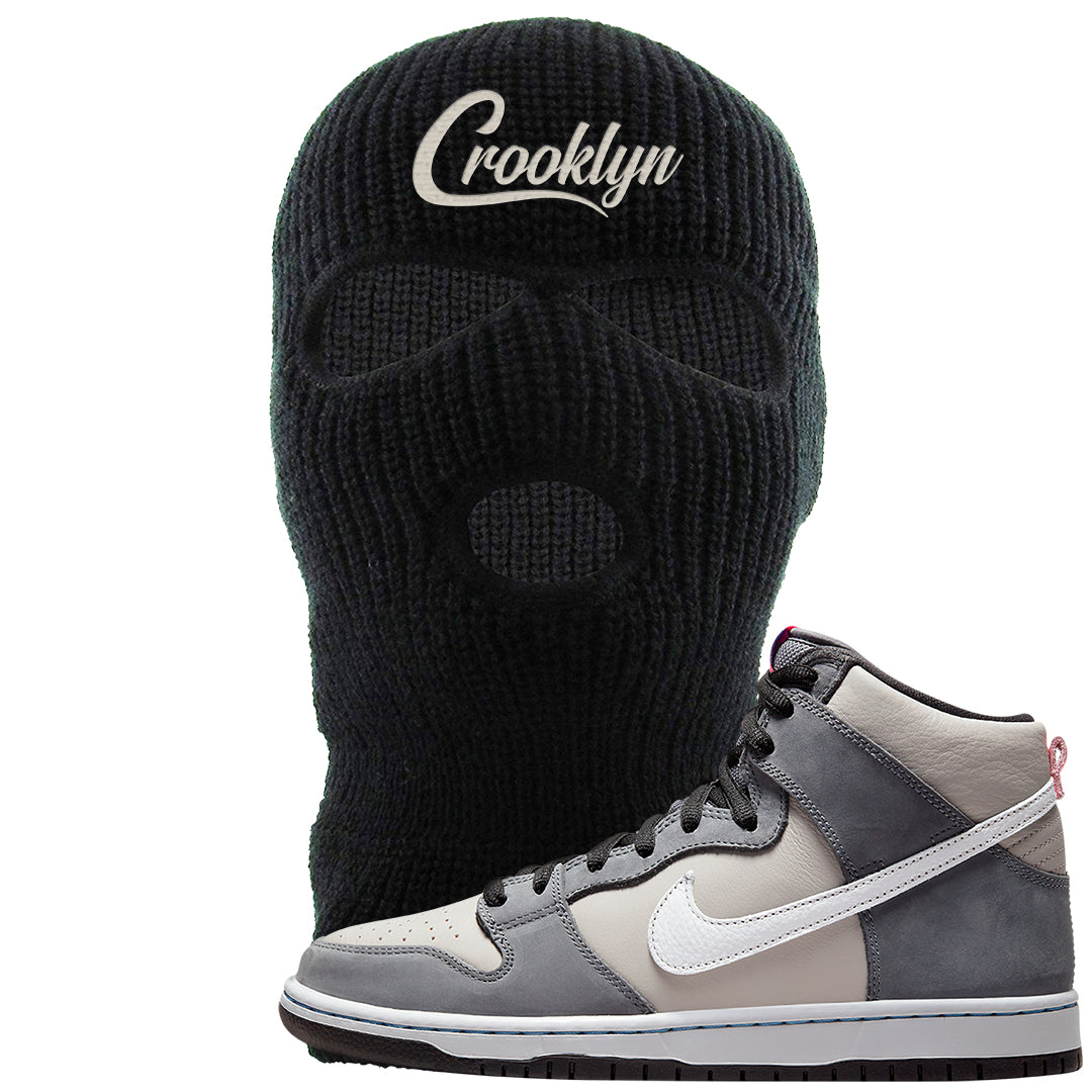 Medium Grey High Dunks Ski Mask | Crooklyn, Black