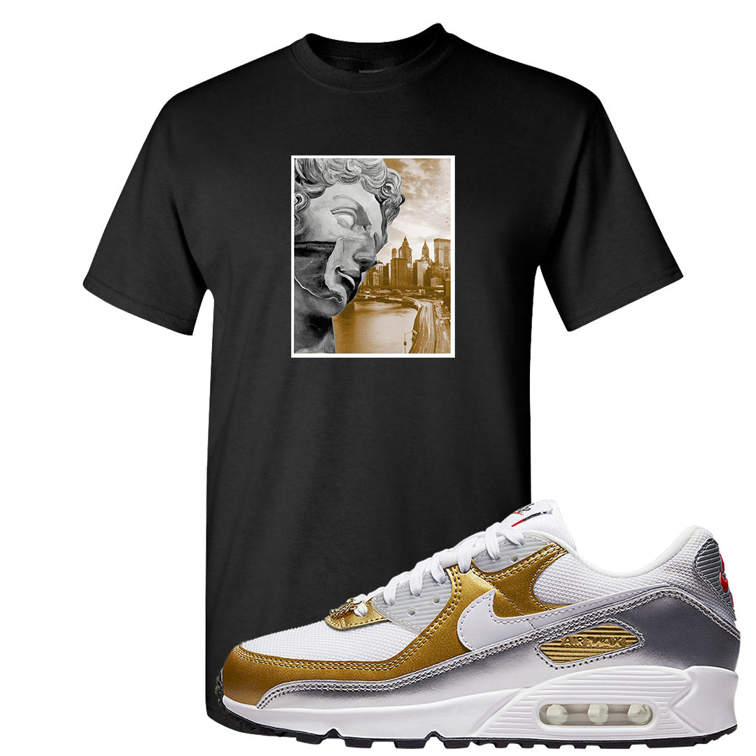 Gold Silver 90s T Shirt | Miguel, Black