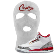 Cardinal Red 3s Ski Mask | Crooklyn, White