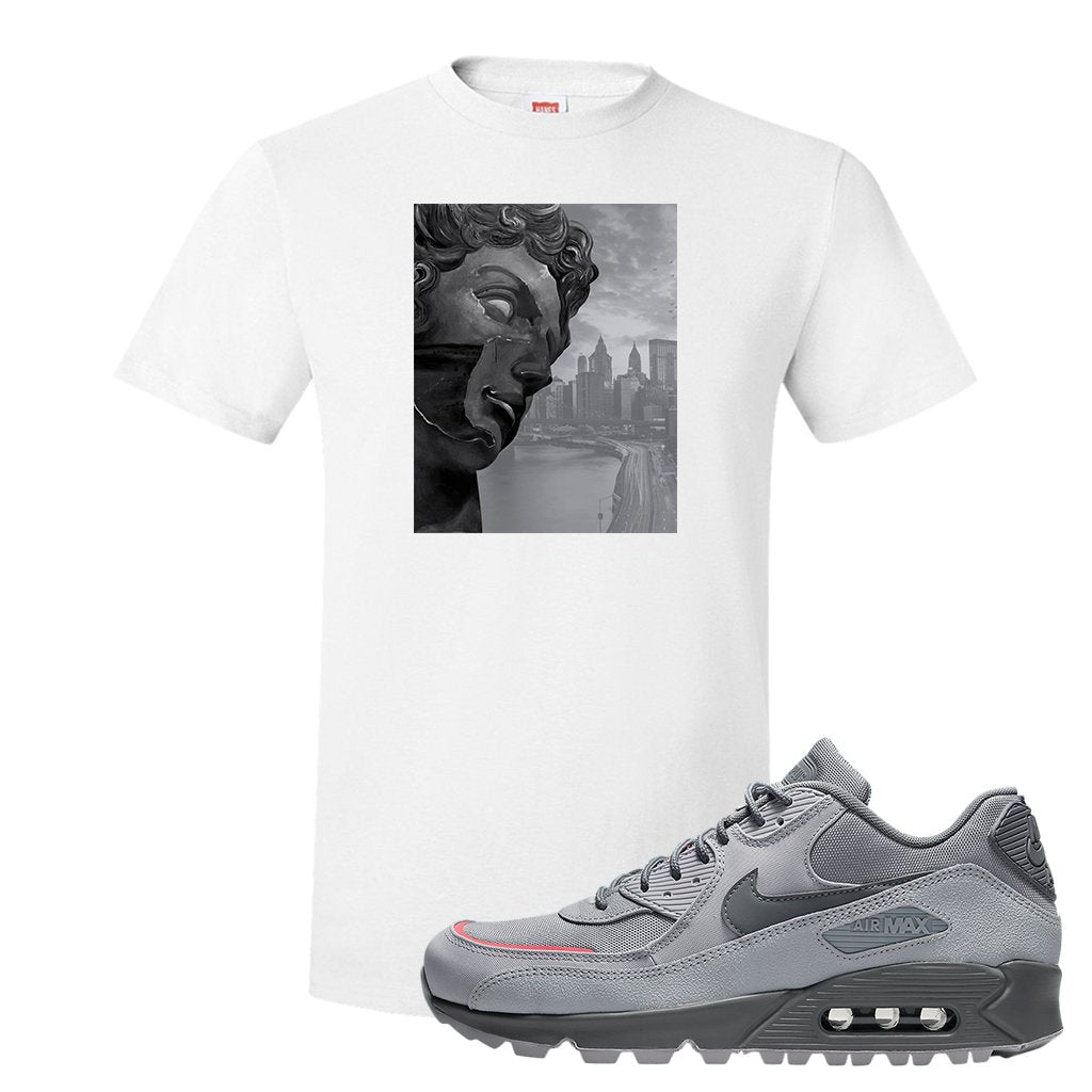 Wolf Grey Surplus 90s T Shirt | Miguel, White