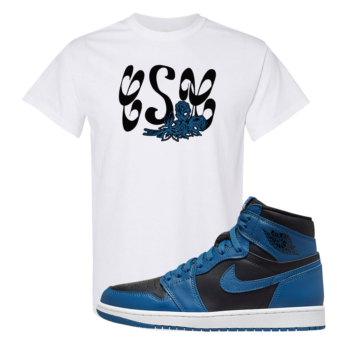 Dark Marina Blue 1s T Shirt | Certified Sneakerhead, White