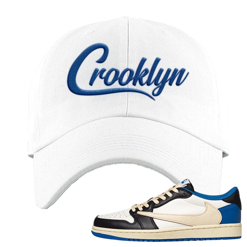 Sail Black Military Blue Shy Pink Low 1s Dad Hat | Crooklyn, White