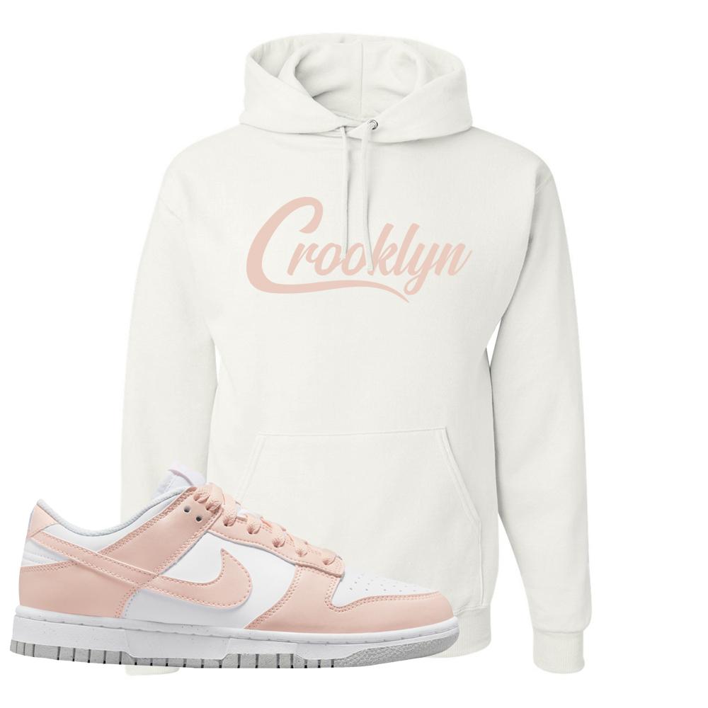 Move To Zero Pink Low Dunks Hoodie | Crooklyn, White