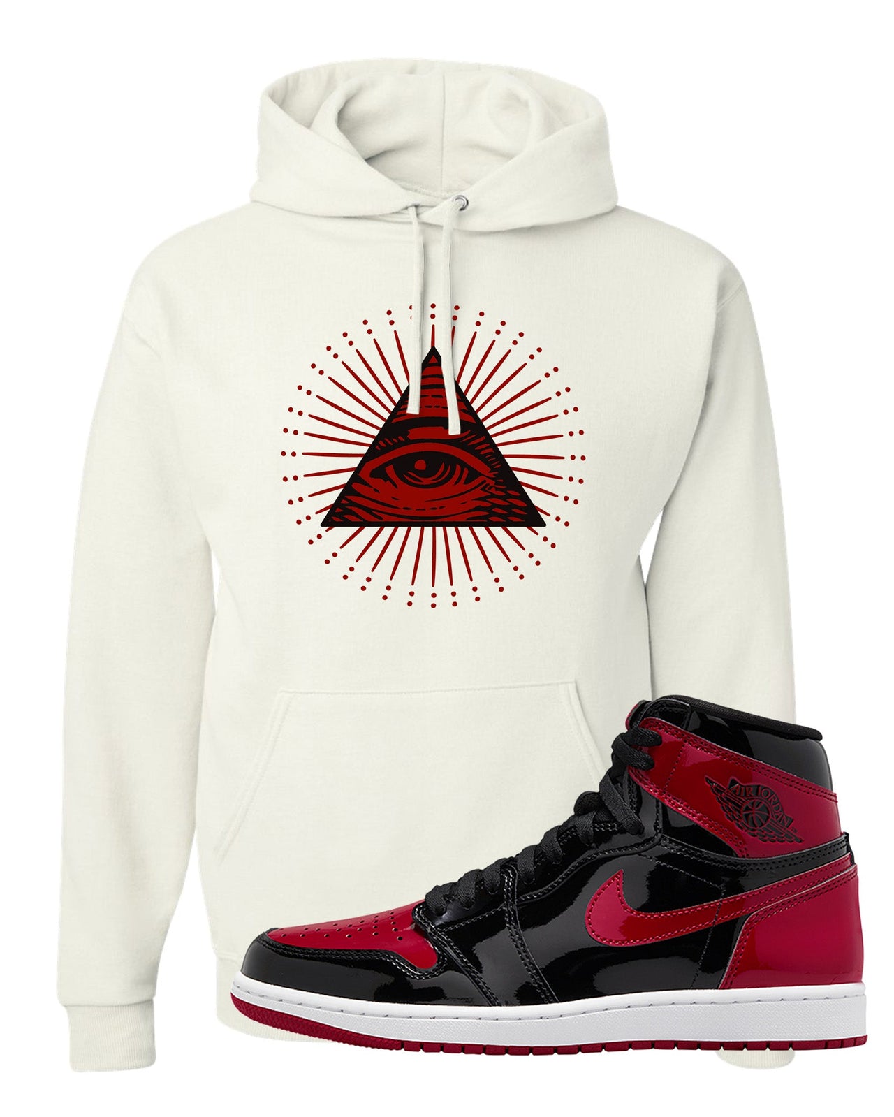 Patent Bred 1s Hoodie | All Seeing Eye, White