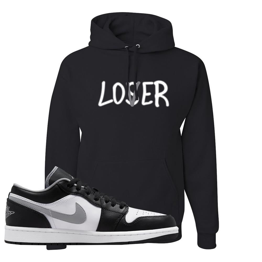 Air Jordan 1 Low Black Medium Grey Hoodie | Lover, Black