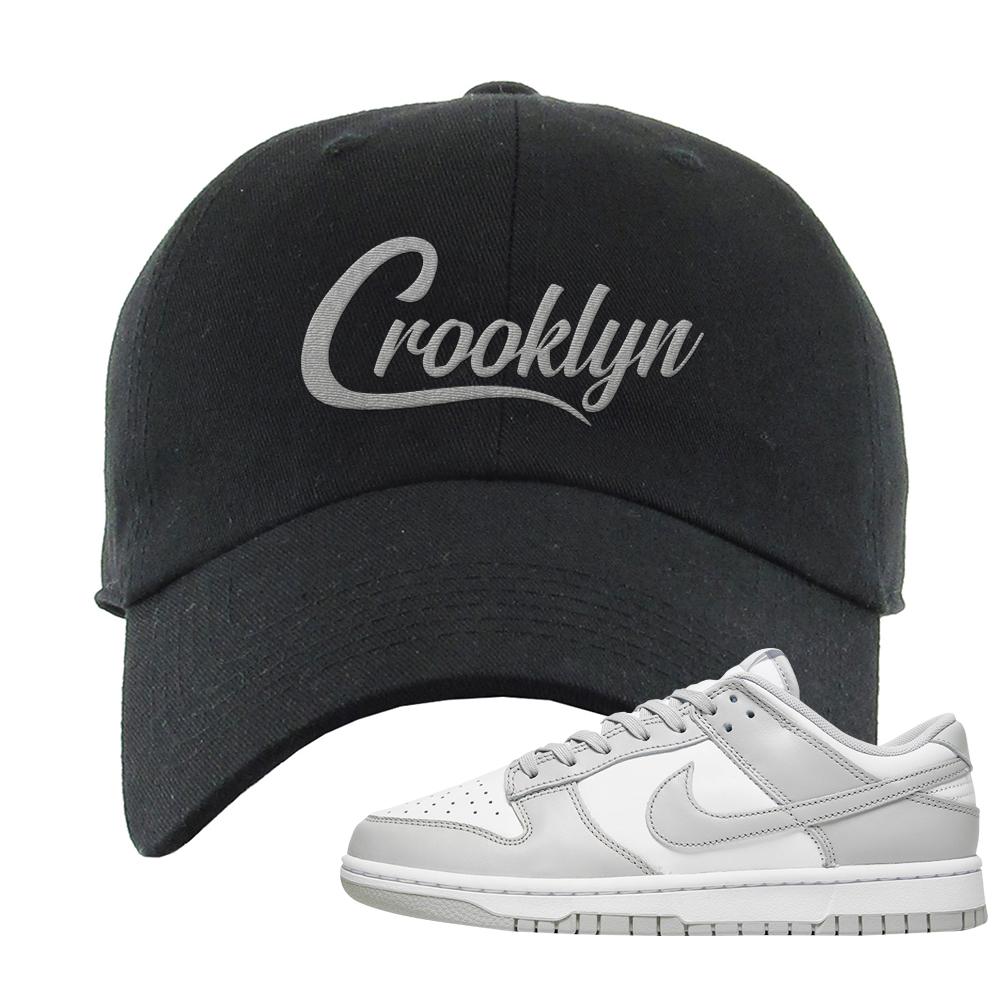 Grey Fog Low Dunks Dad Hat | Crooklyn, Black