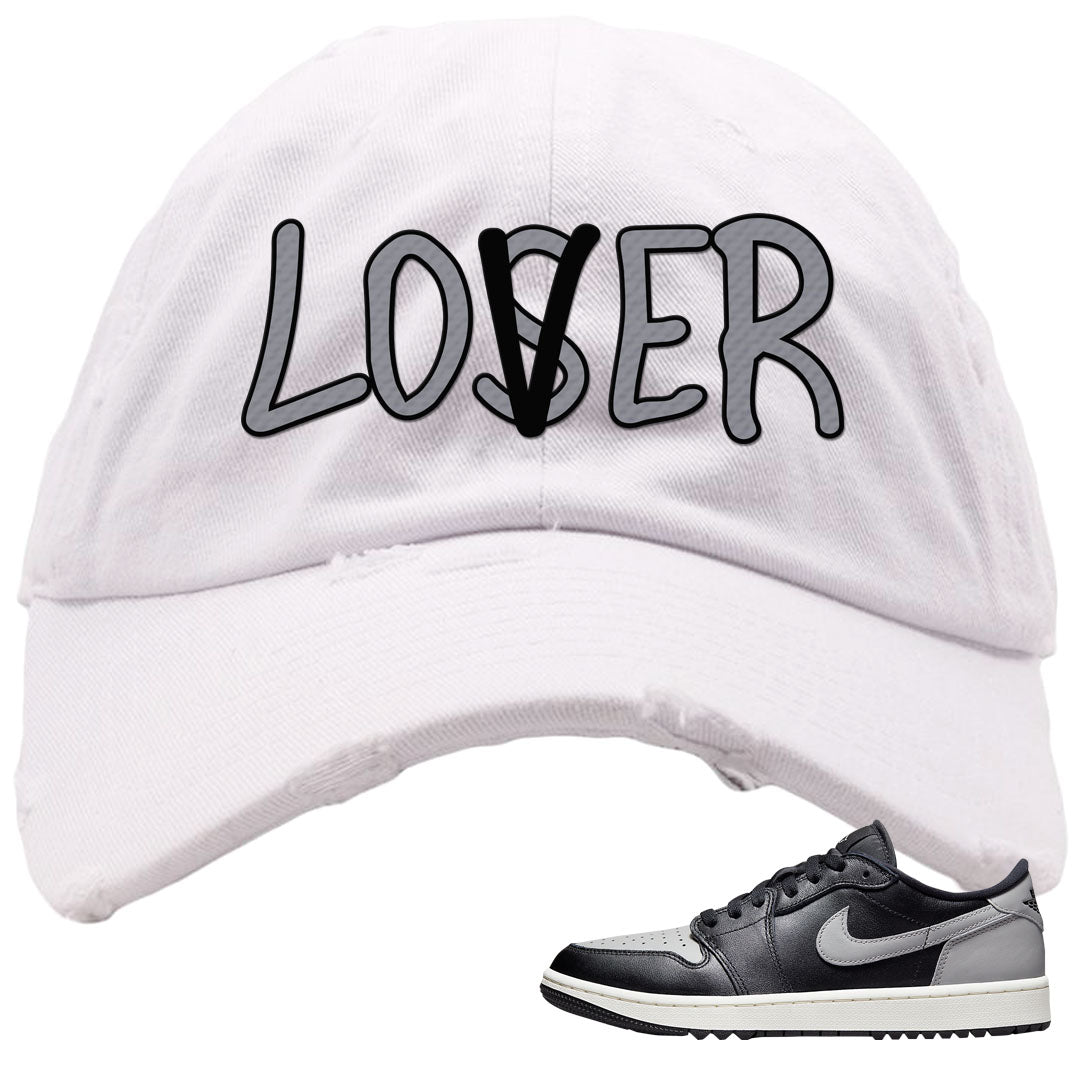 Shadow Golf Low 1s Distressed Dad Hat | Lover, White