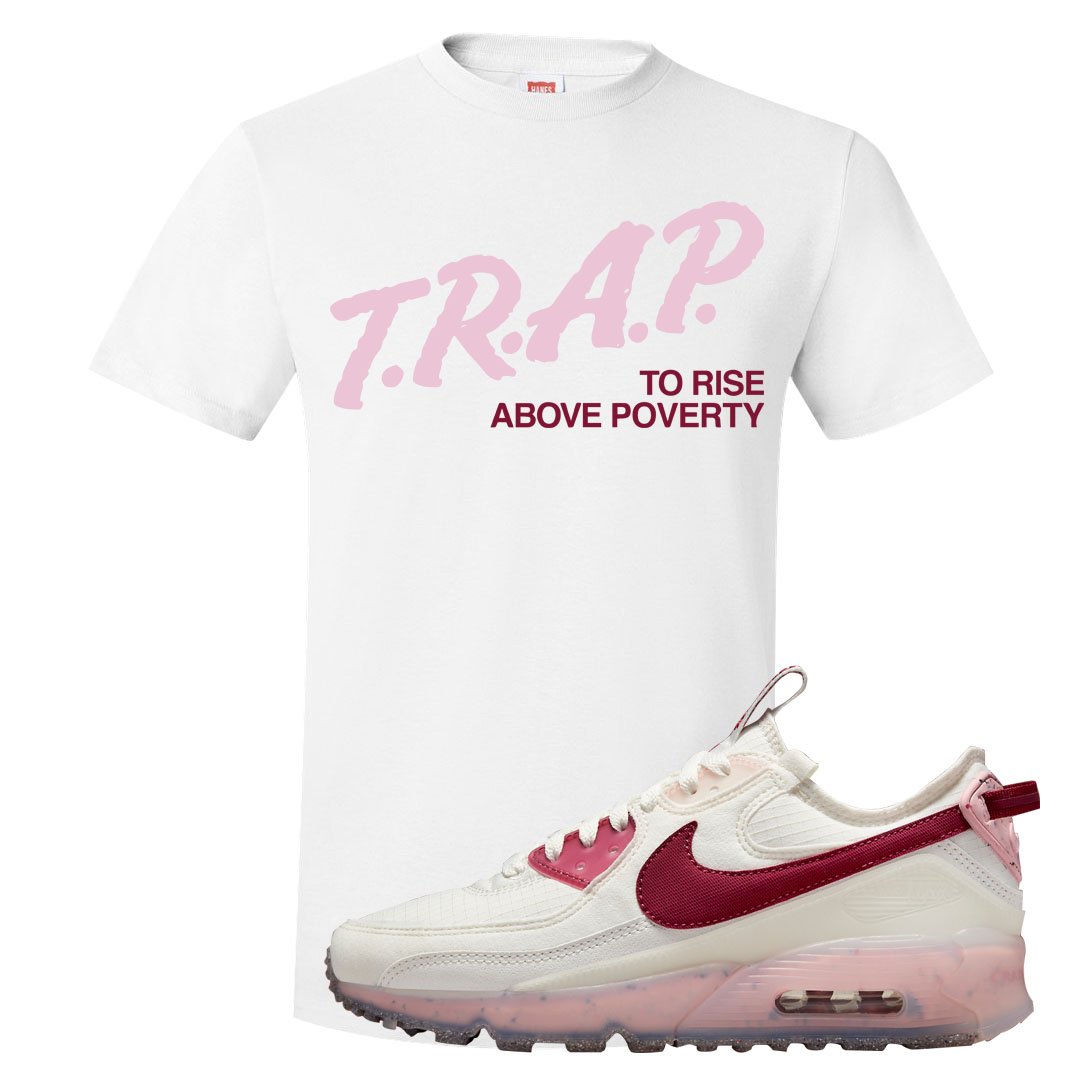 Terrascape Pomegranate 90s T Shirt | Trap To Rise Above Poverty, White