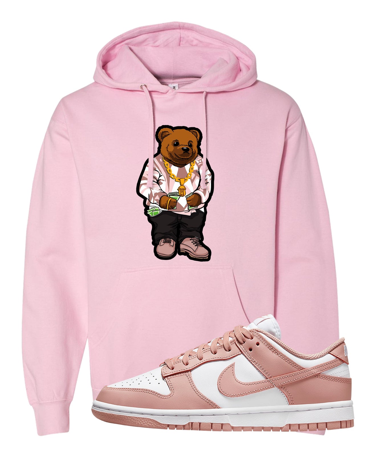 Rose Whisper Low Dunks Hoodie | Sweater Bear, Light Pink