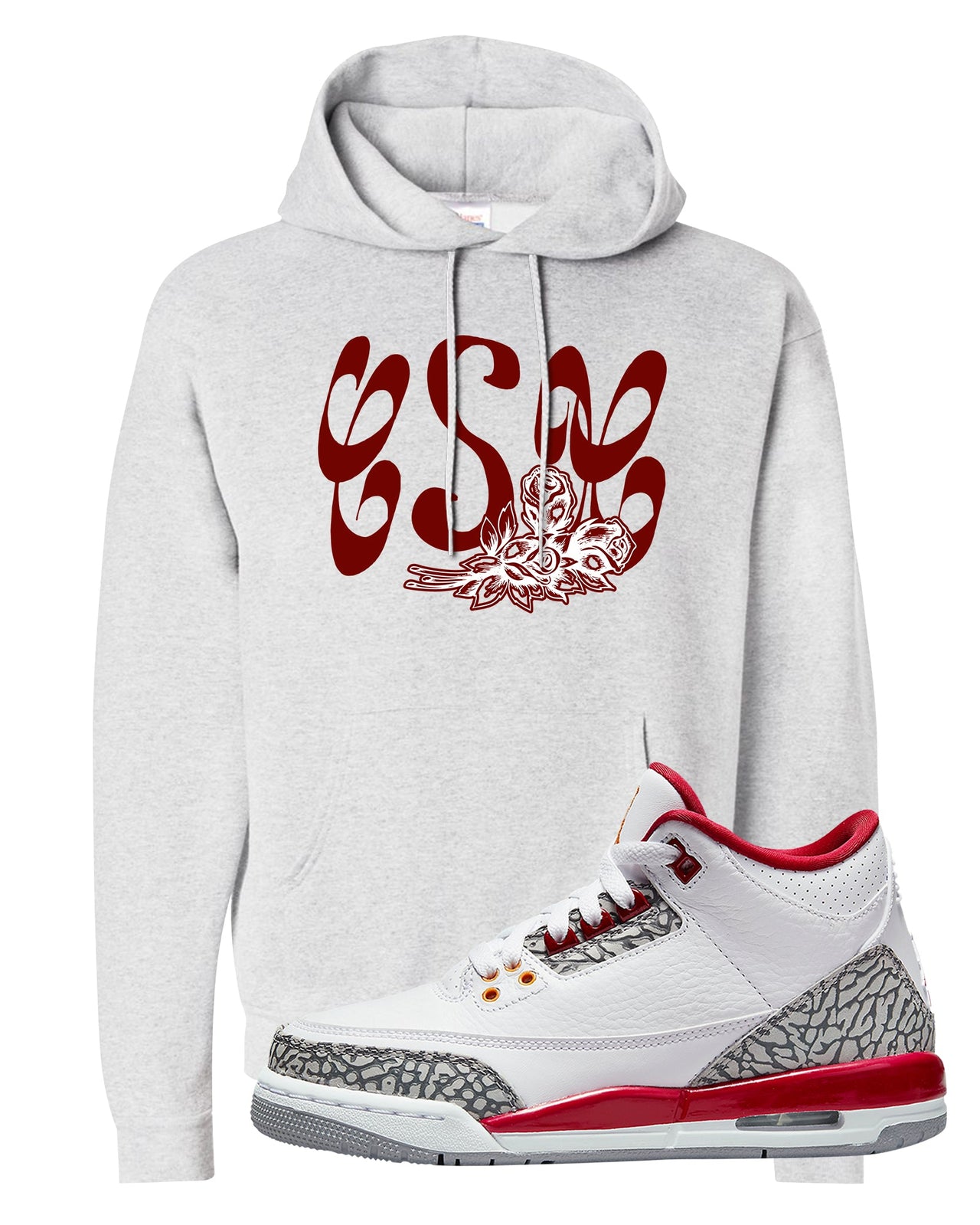 Cardinal Red 3s Hoodie | Certified Sneakerhead, Ash