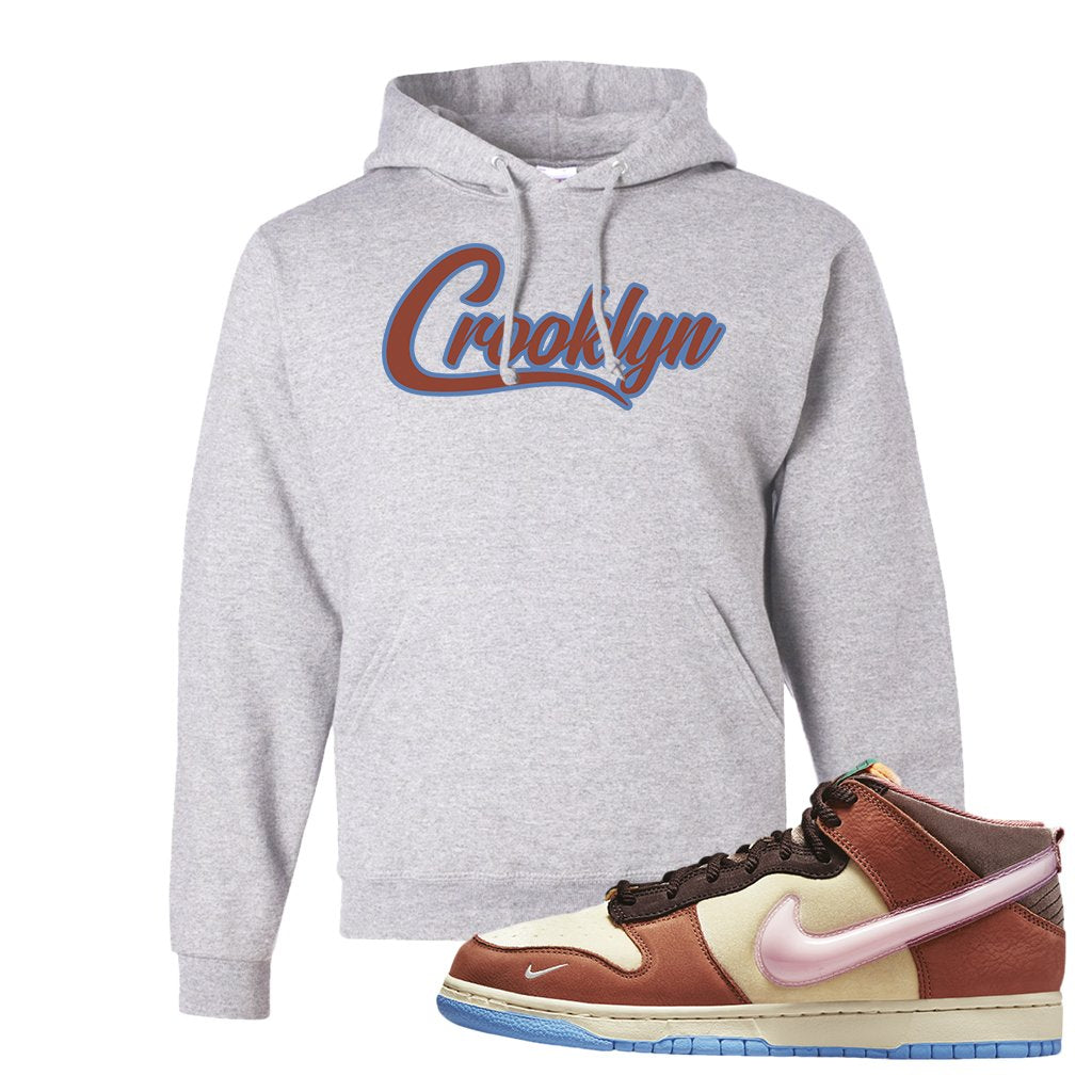 Chocolate Milk Mid Dunks Hoodie | Crooklyn, Ash