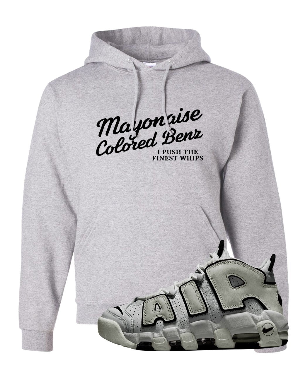 White Black Uptempos Hoodie | Mayonaise Colored Benz, Ash