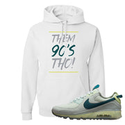 Seafoam Dark Teal Green 90s Hoodie | Them 90's Tho, White