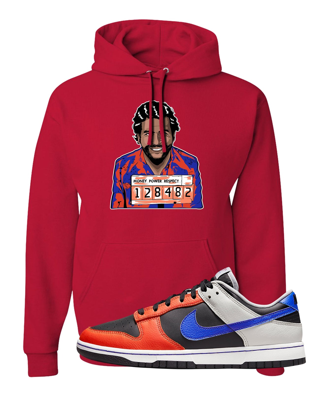 75th Anniversary Low Dunks Hoodie | Escobar Illustration, Red