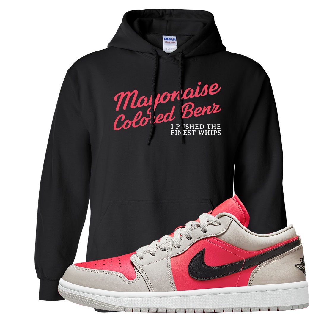 Light Iron Ore Low 1s Hoodie | Mayonaise Colored Benz, Black