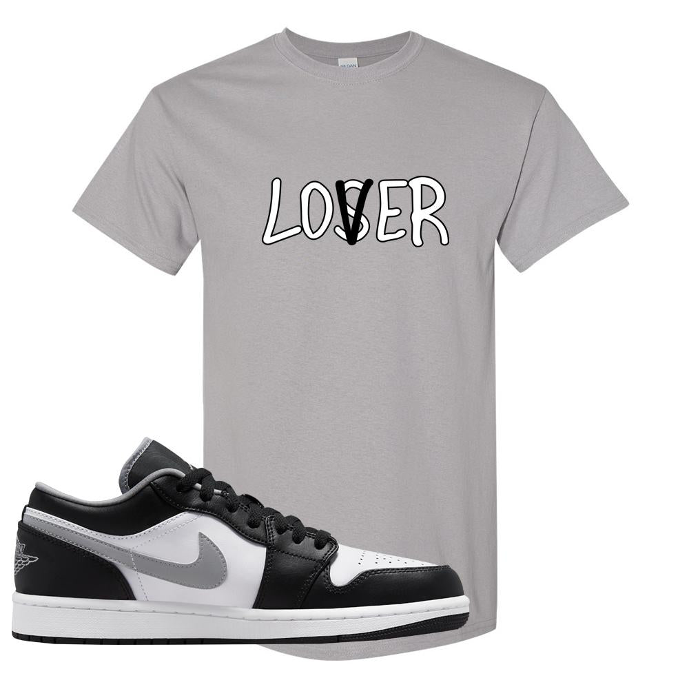 Air Jordan 1 Low Black Medium Grey T Shirt | Lover, Gravel