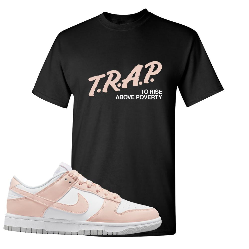 Move To Zero Pink Low Dunks T Shirt | Trap To Rise Above Poverty, Black