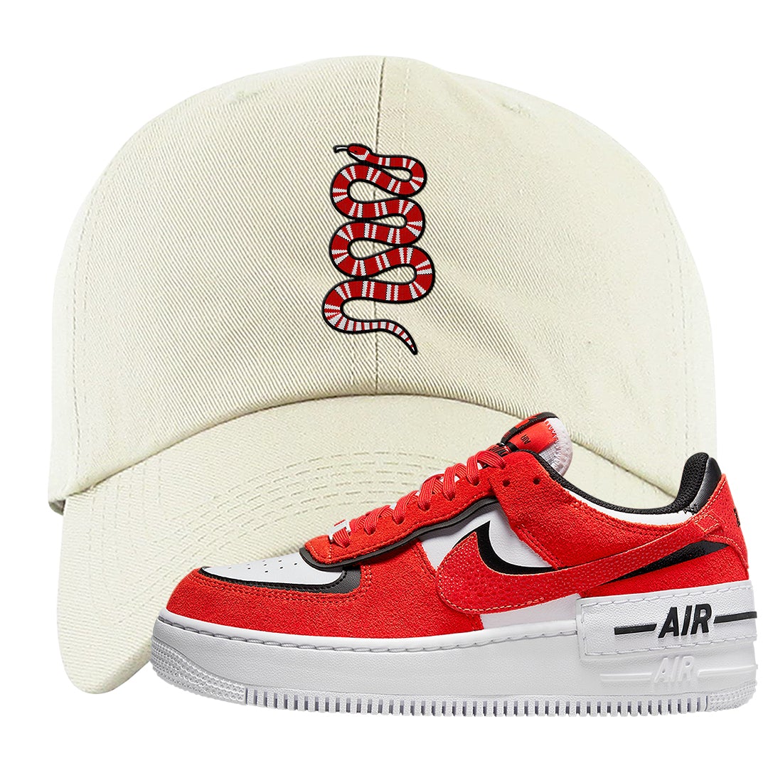 Shadow Chicago AF 1s Dad Hat | Coiled Snake, White