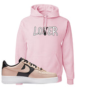 Air Force 1 Low Bling Tan Leather Hoodie | Lover, Light Pink