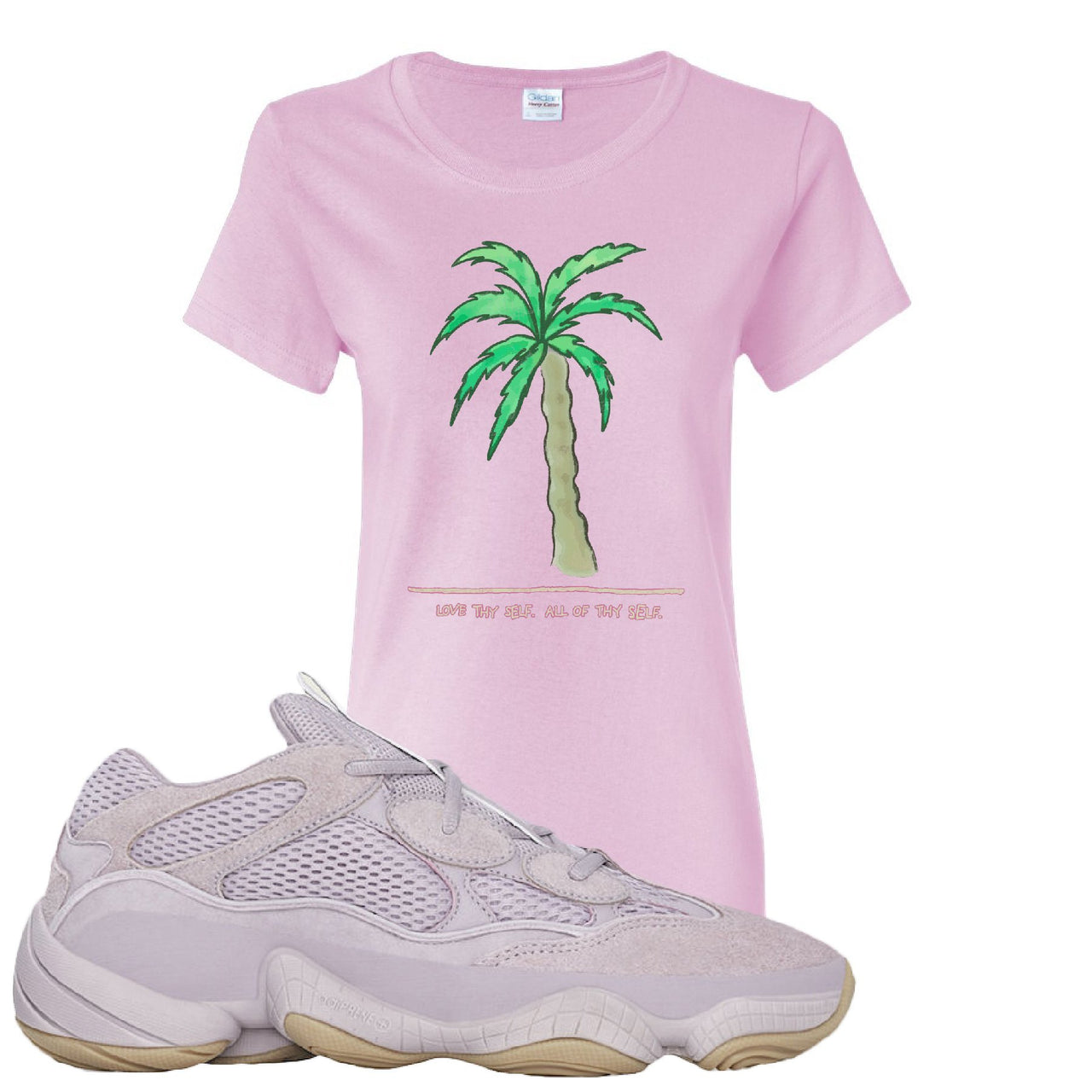 Yeezy 500 Soft Vision Love Thyself Palm Light Pink Sneaker Hook Up Women's T-Shirt