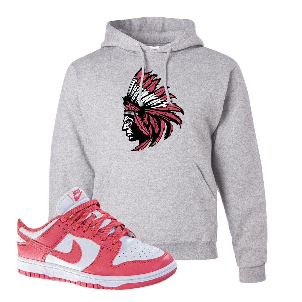 Archeo Pink Low Dunks Hoodie | Indian Chief, Ash