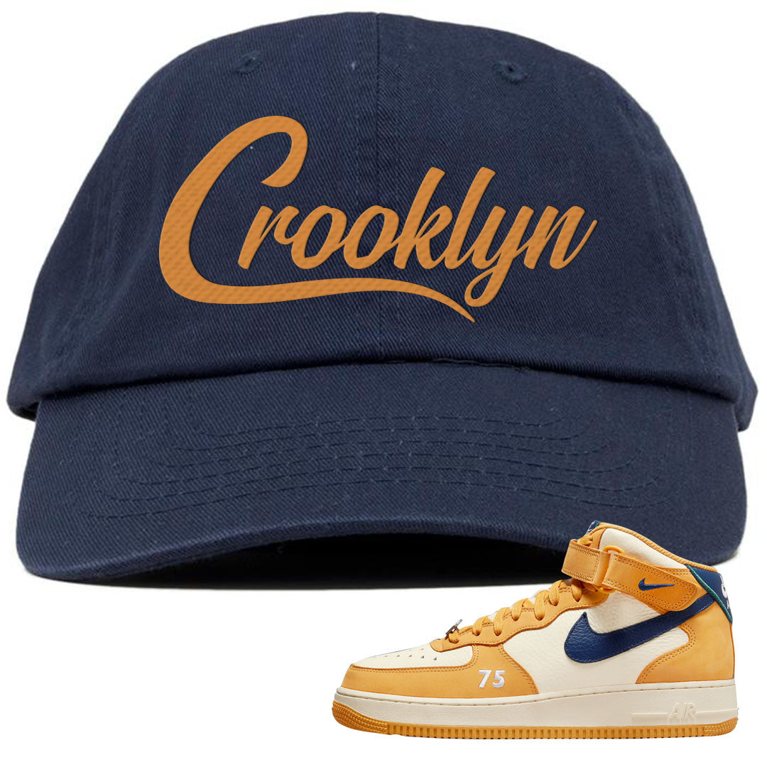 Pollen Paris Mid AF 1s Dad Hat | Crooklyn, Navy Blue