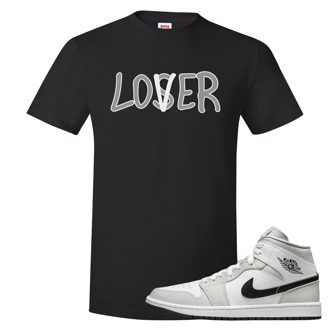 Light Smoke Grey Mid 1s T Shirt | Lover, Black